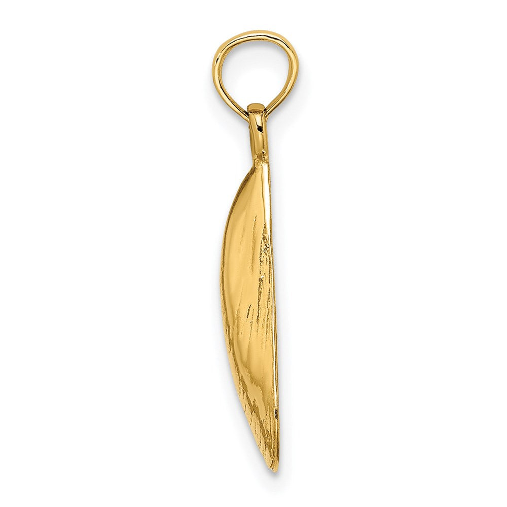 Million Charms 14K Yellow Gold Themed 2-D Polished Mussel Shell Charm