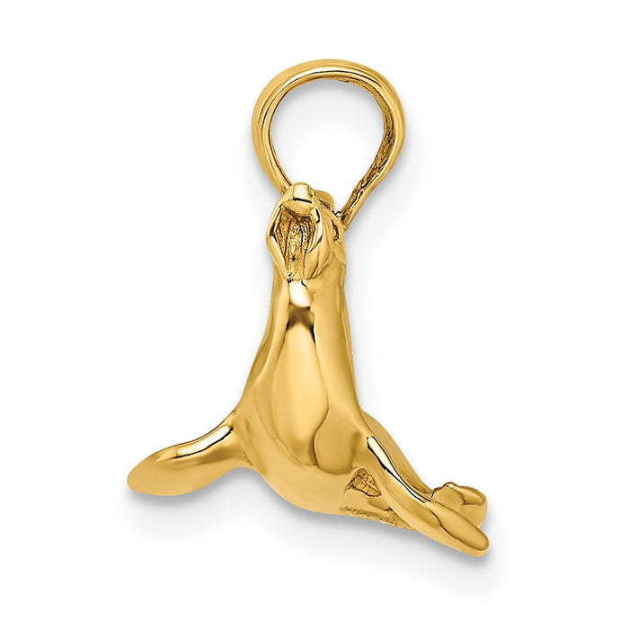 Million Charms 14K Yellow Gold Themed 3-D Polished Seal Charm