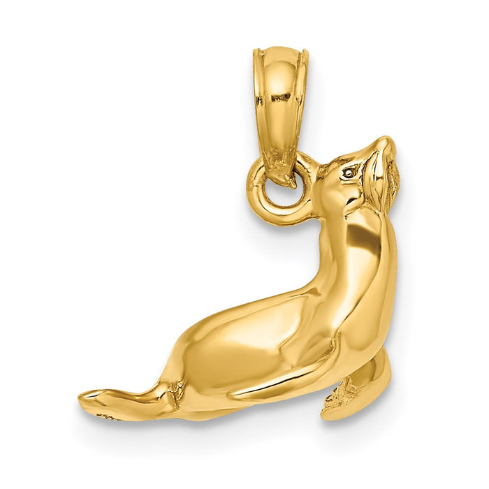 Million Charms 14K Yellow Gold Themed 3-D Polished Seal Charm