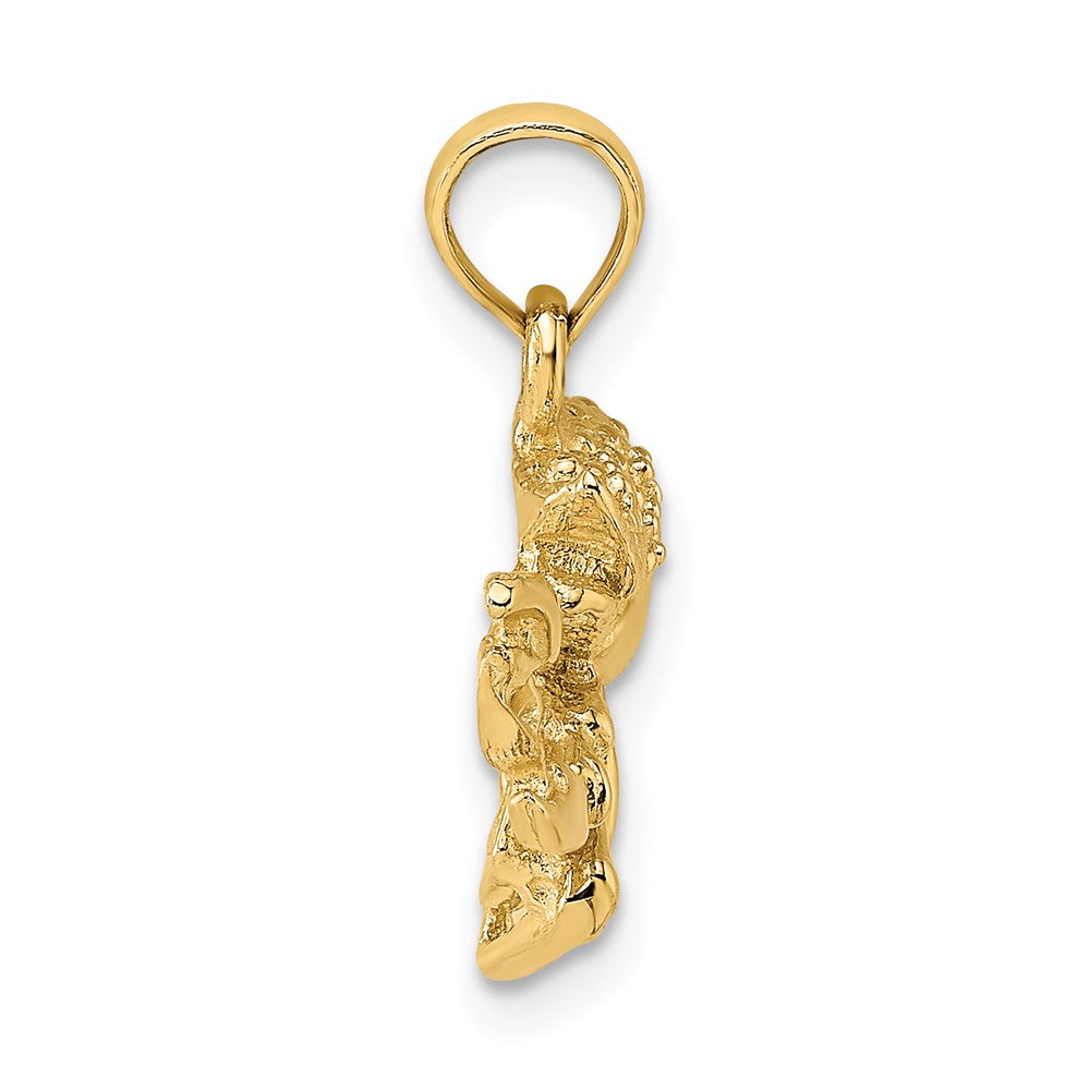 Million Charms 14K Yellow Gold Themed 2-D Textured Crawfish Charm