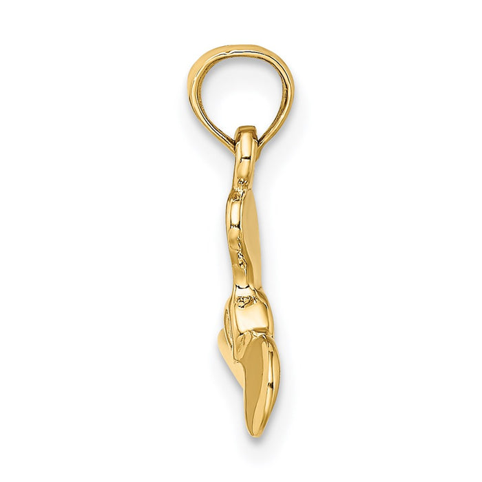 Million Charms 14K Yellow Gold Themed 3-D Polished Mini Three Blade Propeller Charm