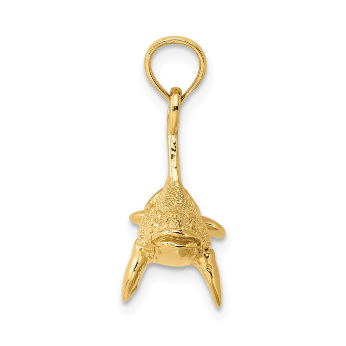 Million Charms 14K Yellow Gold Themed 3-D Textured Killer Whale Charm