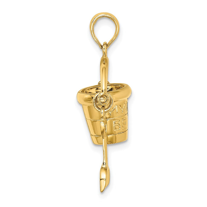 Million Charms 14K Yellow Gold Themed Myrtle Beach Bucket & Shovel Charm