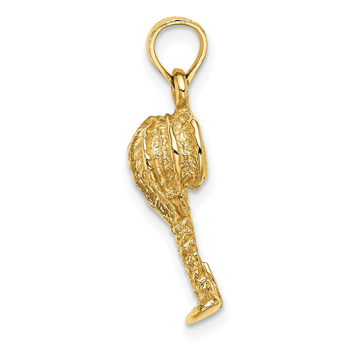 Million Charms 14K Yellow Gold Themed 2-D Palm Tree With Coconuts Charm