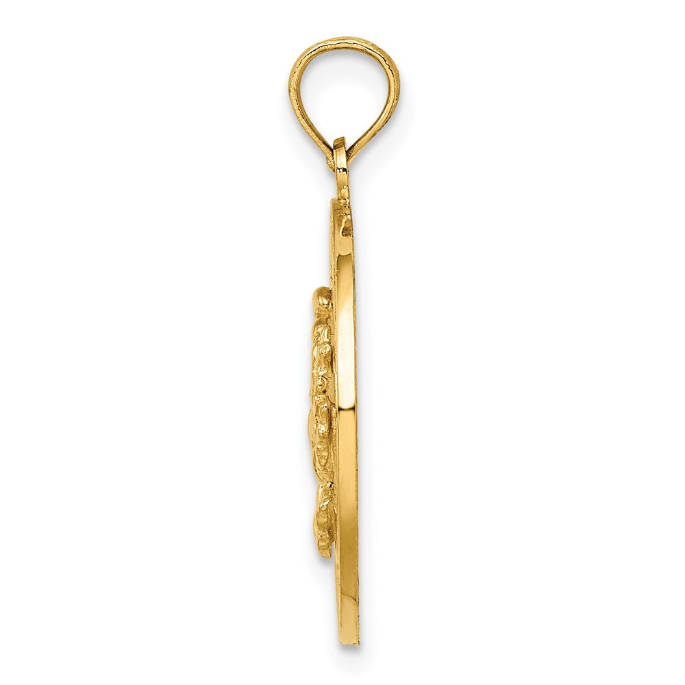Million Charms 14K Yellow Gold Themed Cape May On Round Frame With Crab Charm
