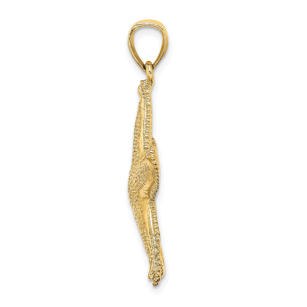 Million Charms 14K Yellow Gold Themed 2-D Texutred Nautical Starfish Charm