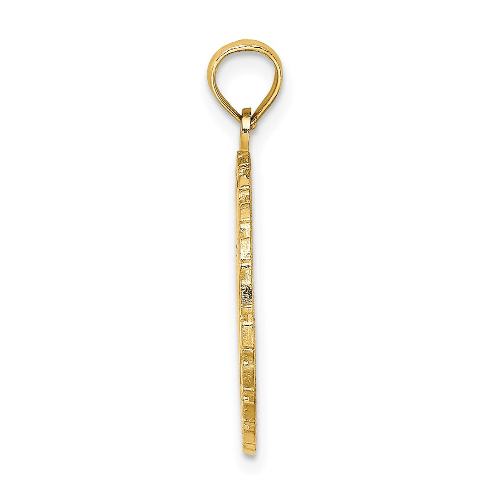 Million Charms 14K Yellow Gold Themed Jamaica & Sandals Round Disk Charm