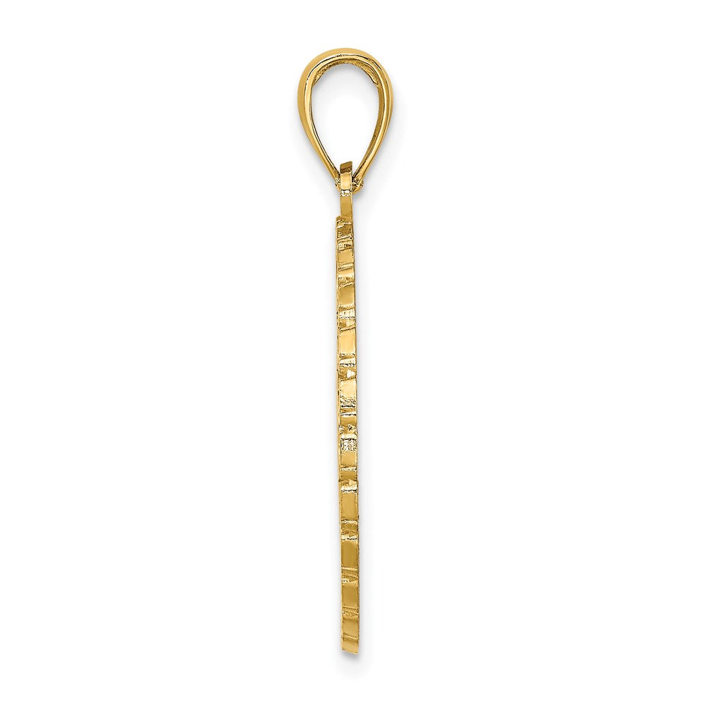 Million Charms 14K Yellow Gold Themed Jamaica & Palm Tree On Disk Charm