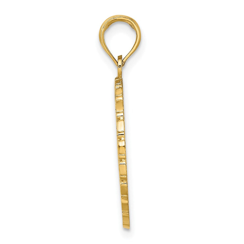 Million Charms 14K Yellow Gold Themed Jamaica & Palm Tree On Disk Charm