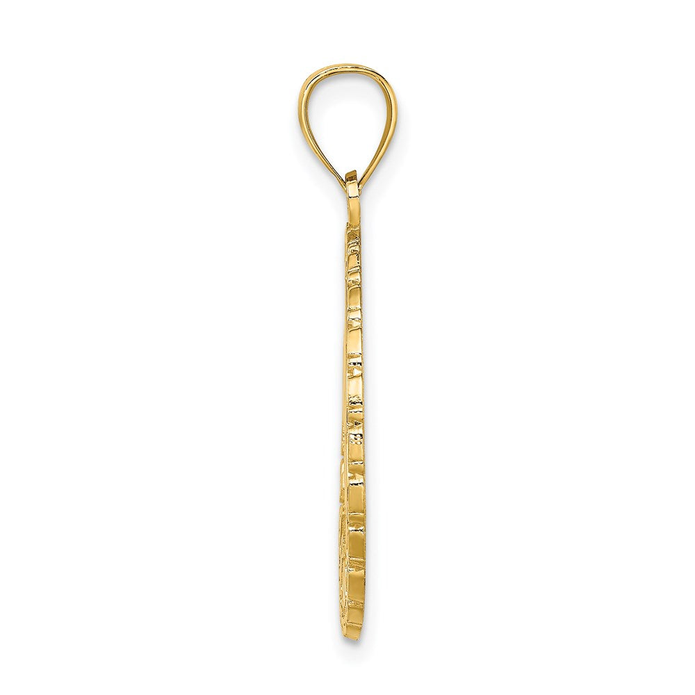 Million Charms 14K Yellow Gold Themed Jamaica & Dolphins On Disk Charm
