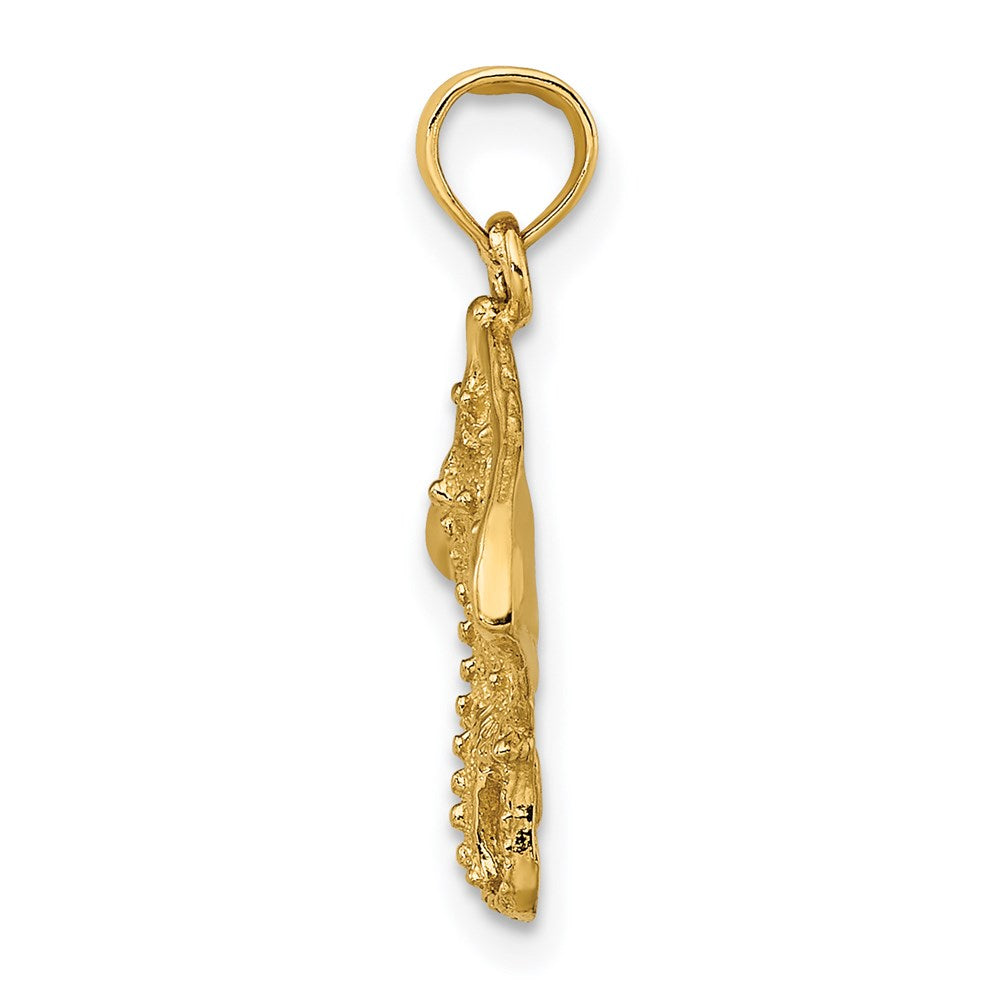 Million Charms 14K Yellow Gold Themed 2-D Stingray Charm