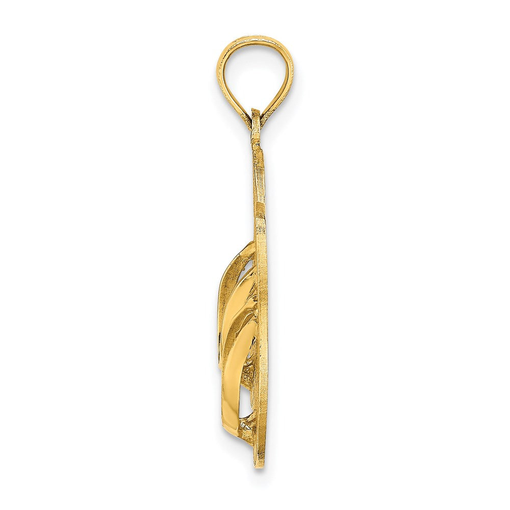 Million Charms 14K Yellow Gold Themed Large Myrtle Beach With Flip-Flops Charm