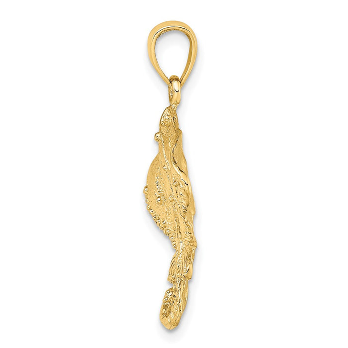 Million Charms 14K Yellow Gold Themed 2-D Stingray Charm