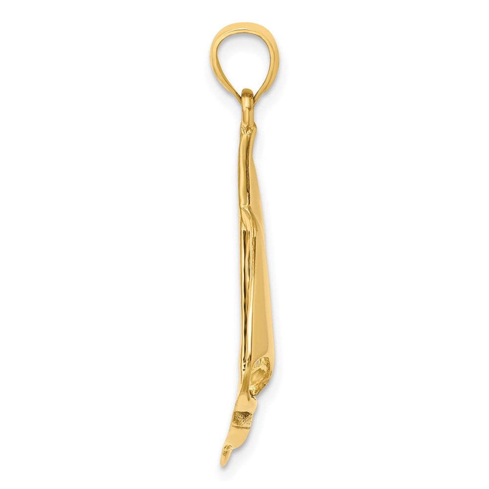 Million Charms 14K Yellow Gold Themed Polished Nautical Sailboat Charm