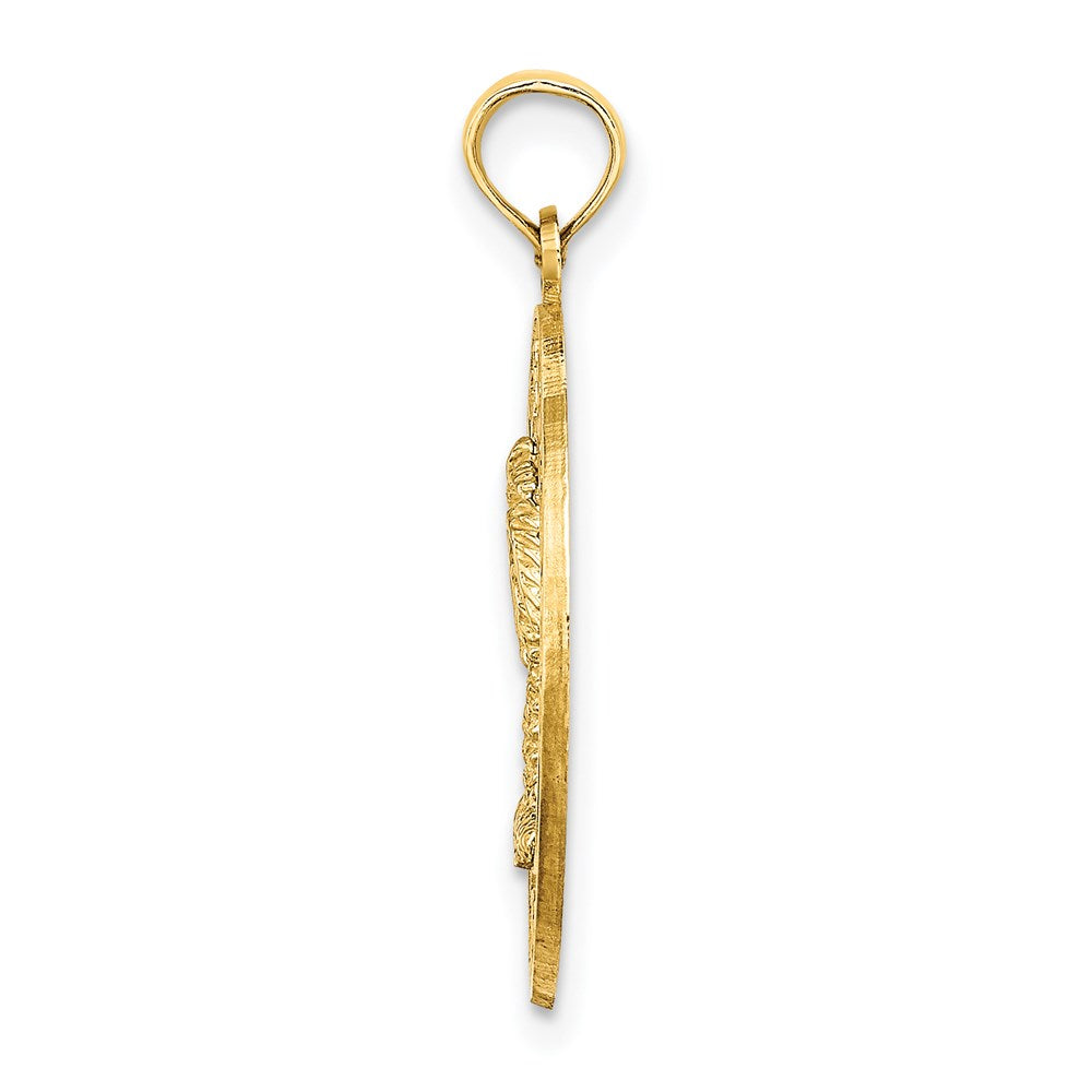 Million Charms 14K Yellow Gold Themed Myrtle Beach On Round Frame With Palm Tree Charm