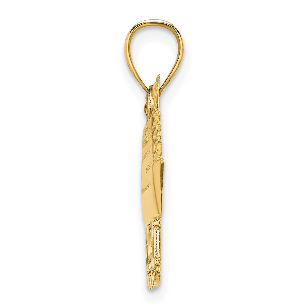 Million Charms 14K Yellow Gold Themed 2-D Polished Kauai Cruise Ship Charm