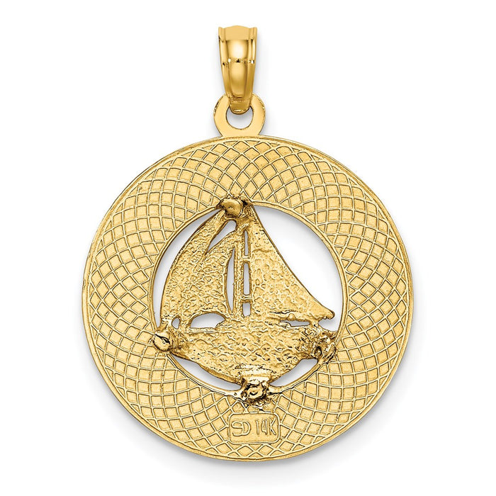 Million Charms 14K Yellow Gold Themed Newport Rhode Island With Nautical Sailboat Charm