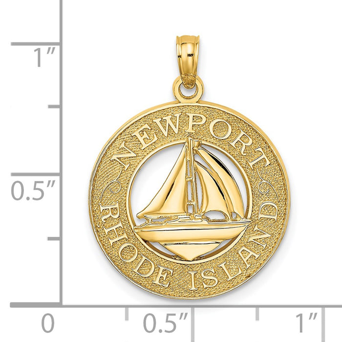 Million Charms 14K Yellow Gold Themed Newport Rhode Island With Nautical Sailboat Charm