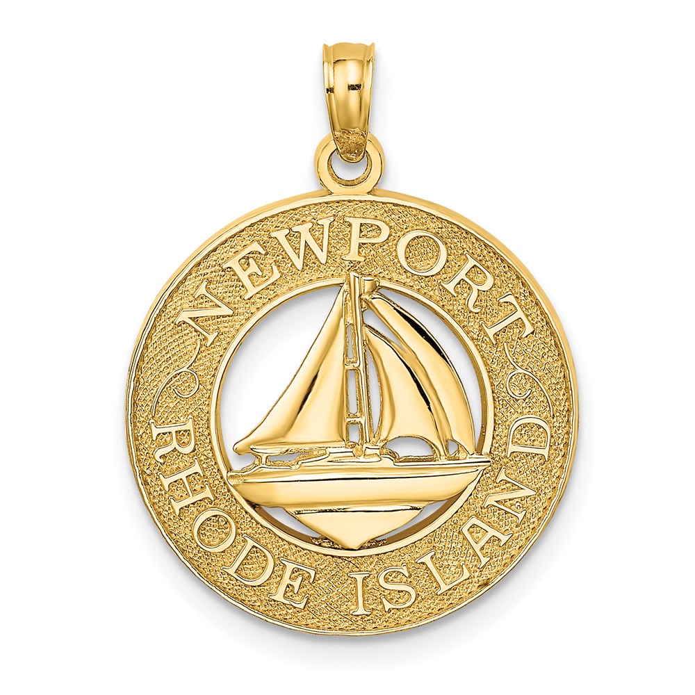 Million Charms 14K Yellow Gold Themed Newport Rhode Island With Nautical Sailboat Charm