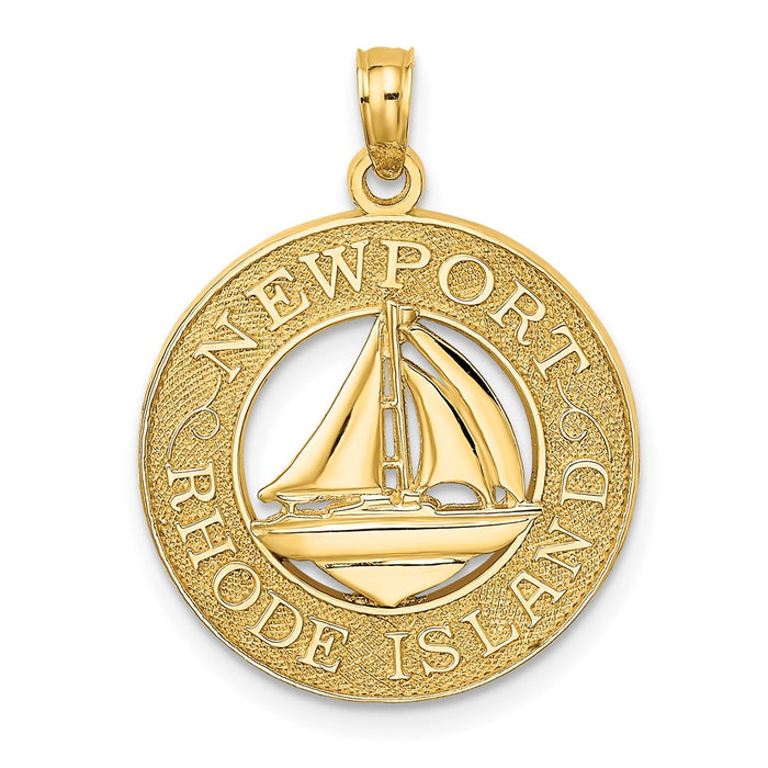 Million Charms 14K Yellow Gold Themed Newport Rhode Island With Nautical Sailboat Charm