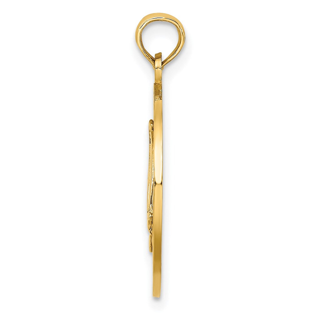 Million Charms 14K Yellow Gold Themed Jamaica On Round Frame With Nautical Sailboat Charm