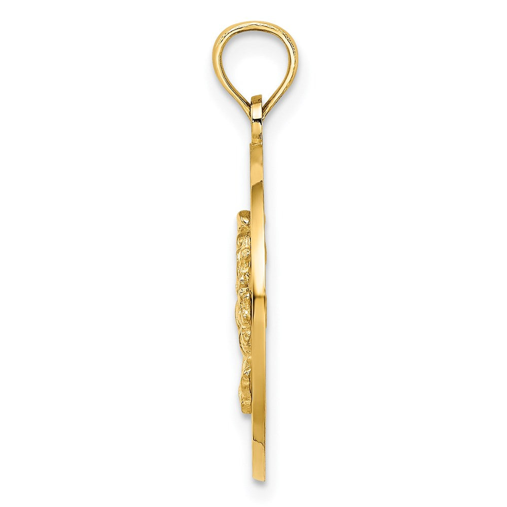Million Charms 14K Yellow Gold Themed Jamaica On Round Frame With Crab Charm