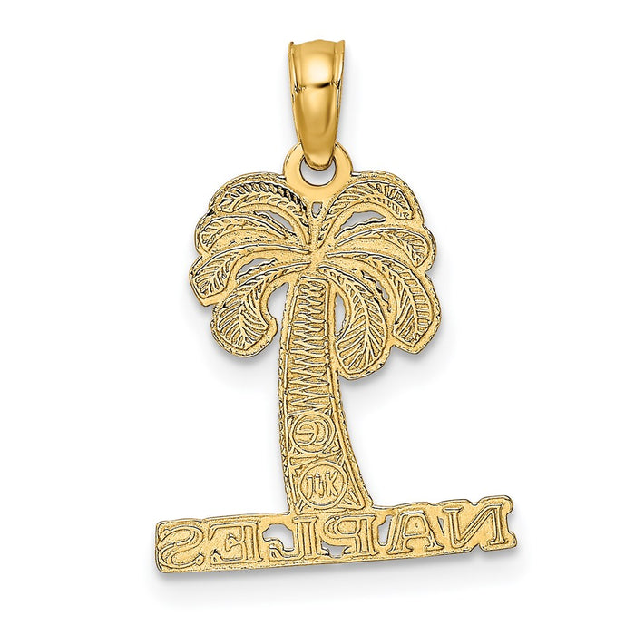 Million Charms 14K Yellow Gold Themed Naples Under Palm Tree Charm