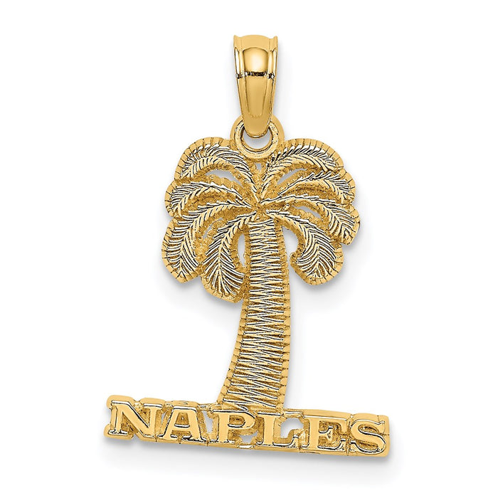 Million Charms 14K Yellow Gold Themed Naples Under Palm Tree Charm