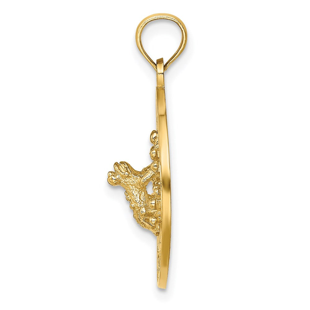 Million Charms 14K Yellow Gold Themed Cancun On Round Frame With Frog Charm