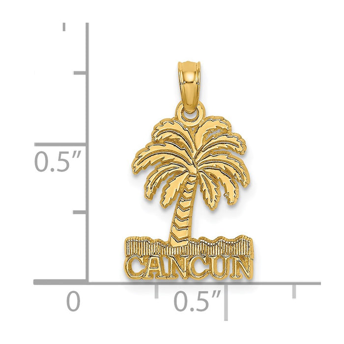 Million Charms 14K Yellow Gold Themed Cancun Under Palm Tree Charm