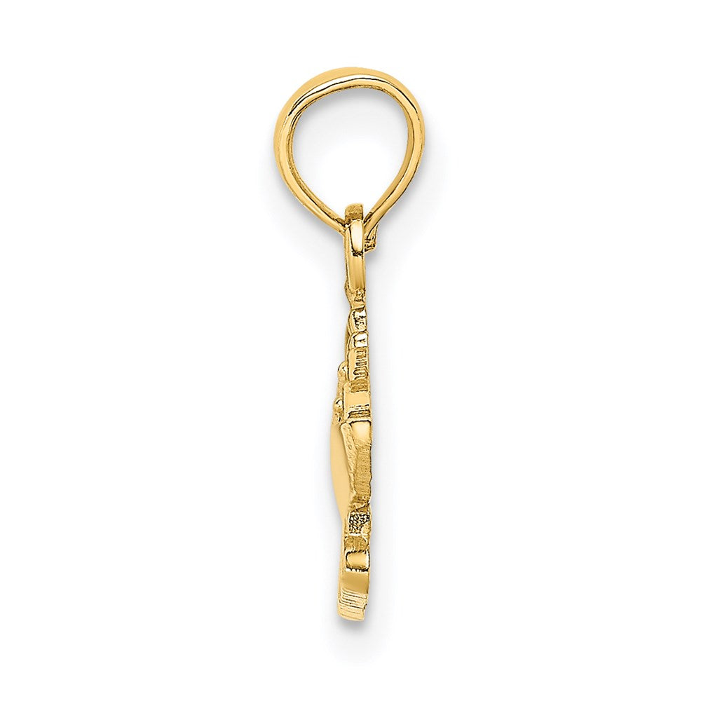 Million Charms 14K Yellow Gold Themed 2-D Bahamas Cruise Ship Charm