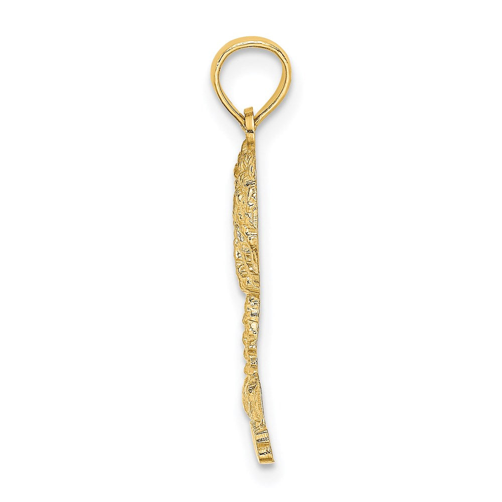 Million Charms 14K Yellow Gold Themed 2-D Bahamas Under Palm Tree Charm