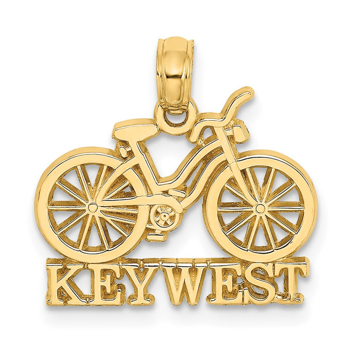 Million Charms 14K Yellow Gold Themed Key West Under Bicycle Charm