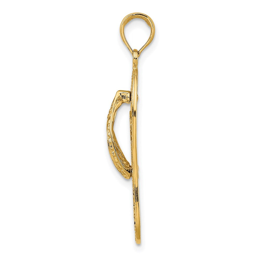 Million Charms 14K Yellow Gold Themed Palm Tree Flip & Flop Charm