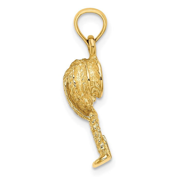 Million Charms 14K Yellow Gold Themed 2-D Textured Palm Tree Charm