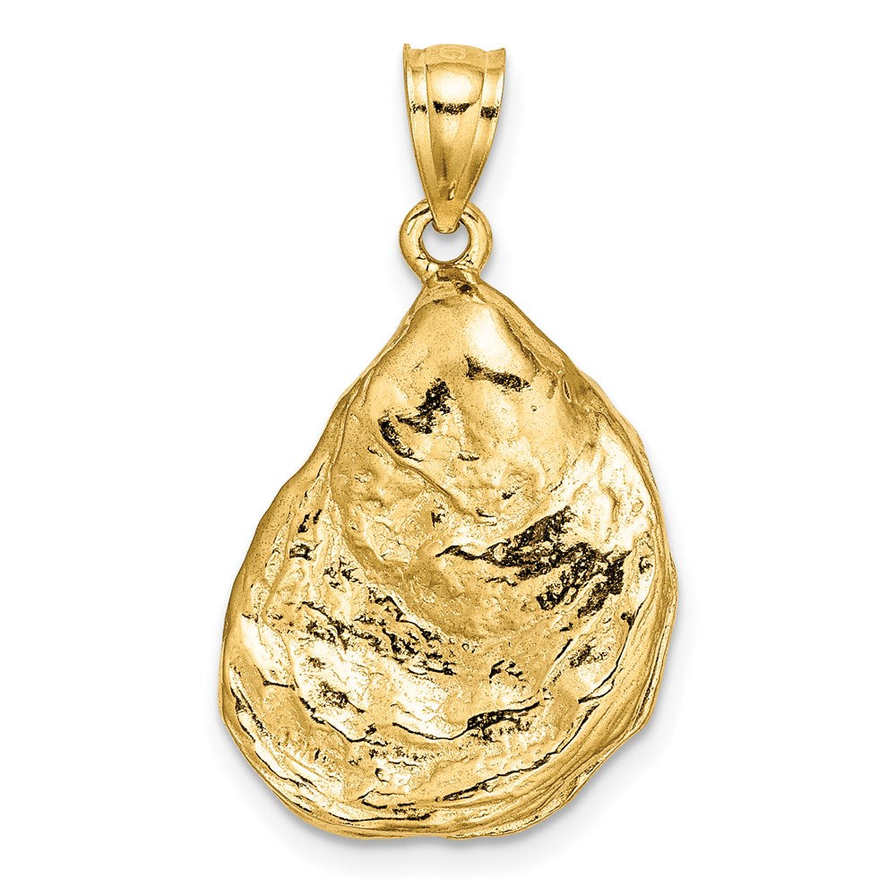 Million Charms 14K Yellow Gold Themed 3-D Textured Oyster Shell Charm