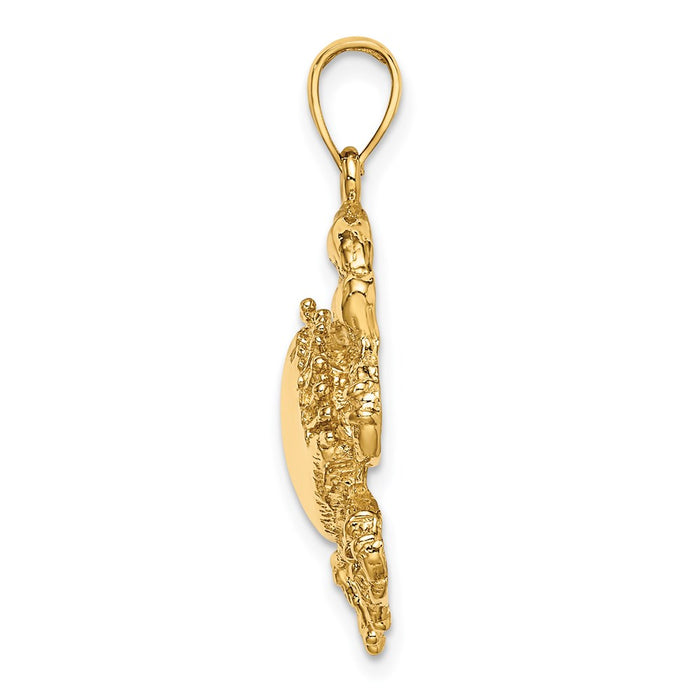 Million Charms 14K Yellow Gold Themed 2-D Crab Charm