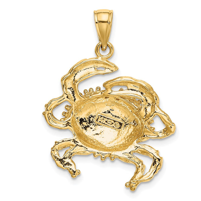 Million Charms 14K Yellow Gold Themed 2-D Crab Charm