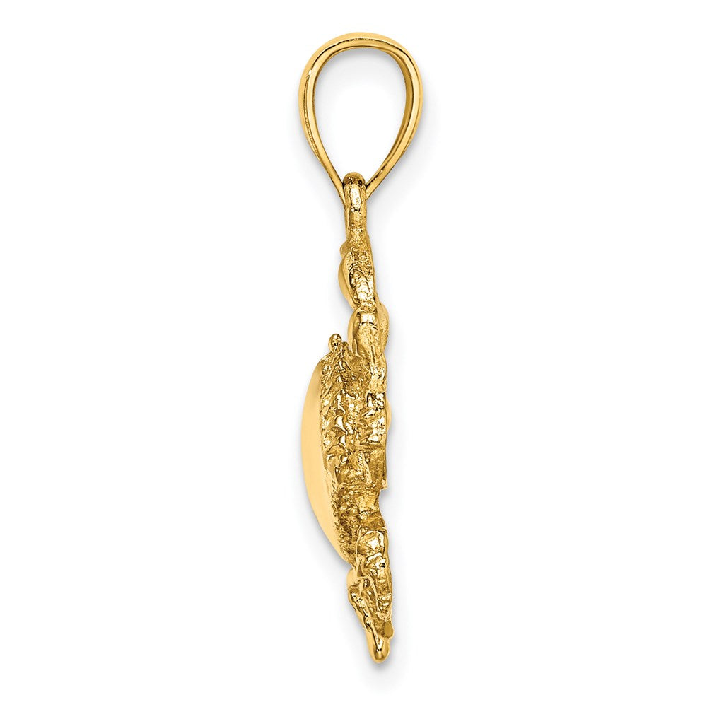 Million Charms 14K Yellow Gold Themed 2-D Crab Charm