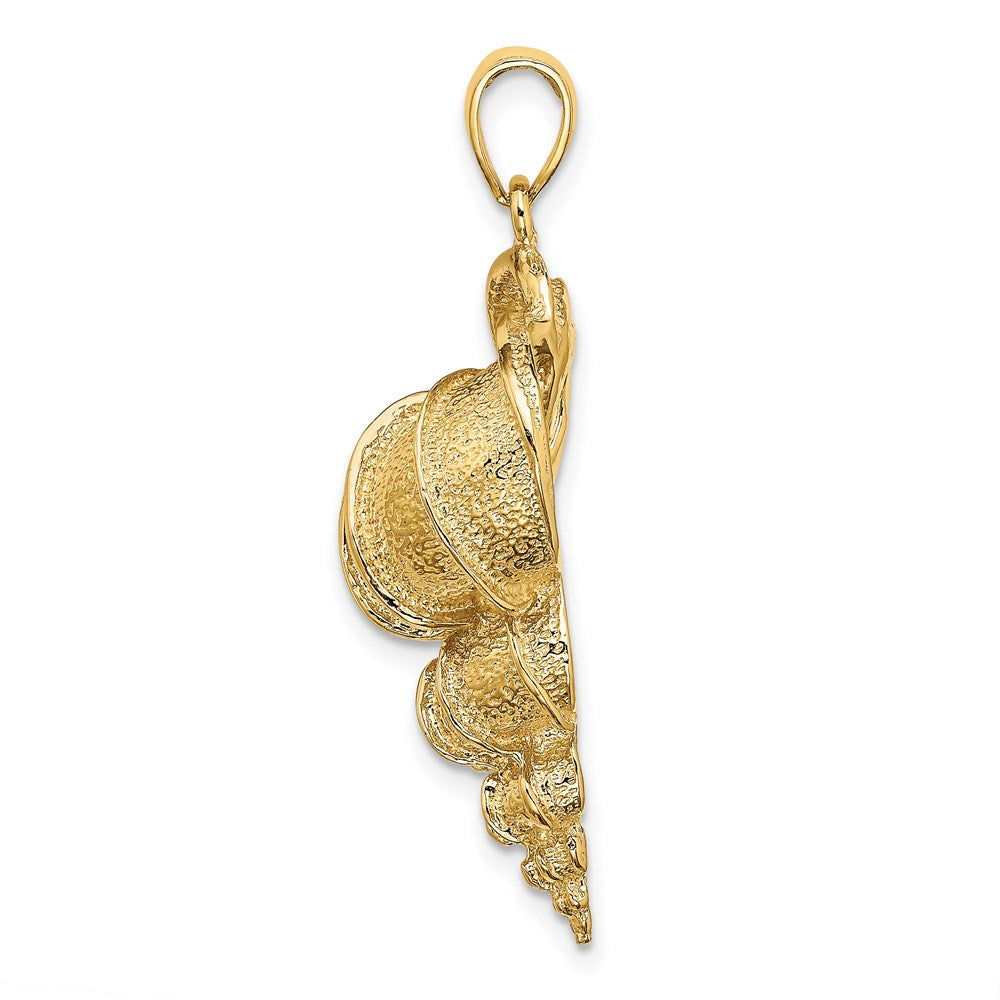 Million Charms 14K Yellow Gold Themed 2-D Precious Wentletrap Shell Charm