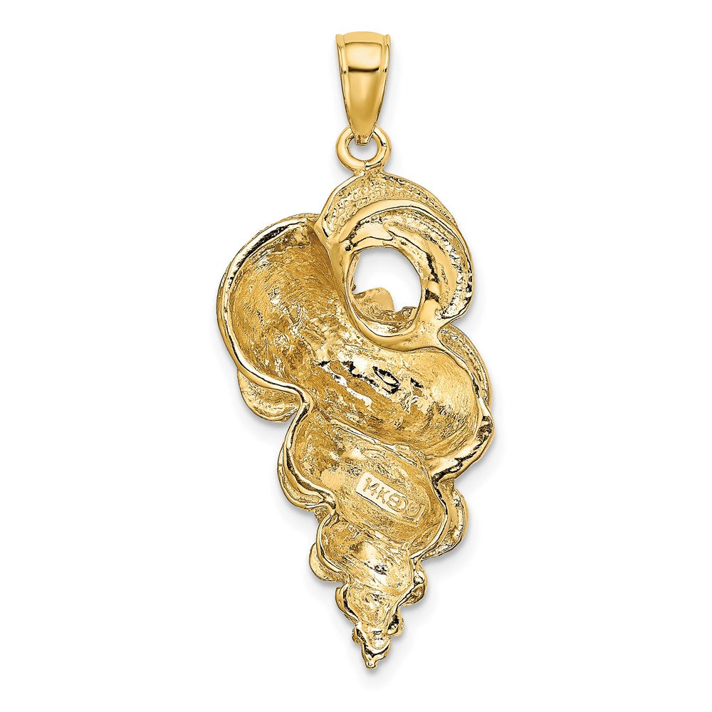 Million Charms 14K Yellow Gold Themed 2-D Precious Wentletrap Shell Charm