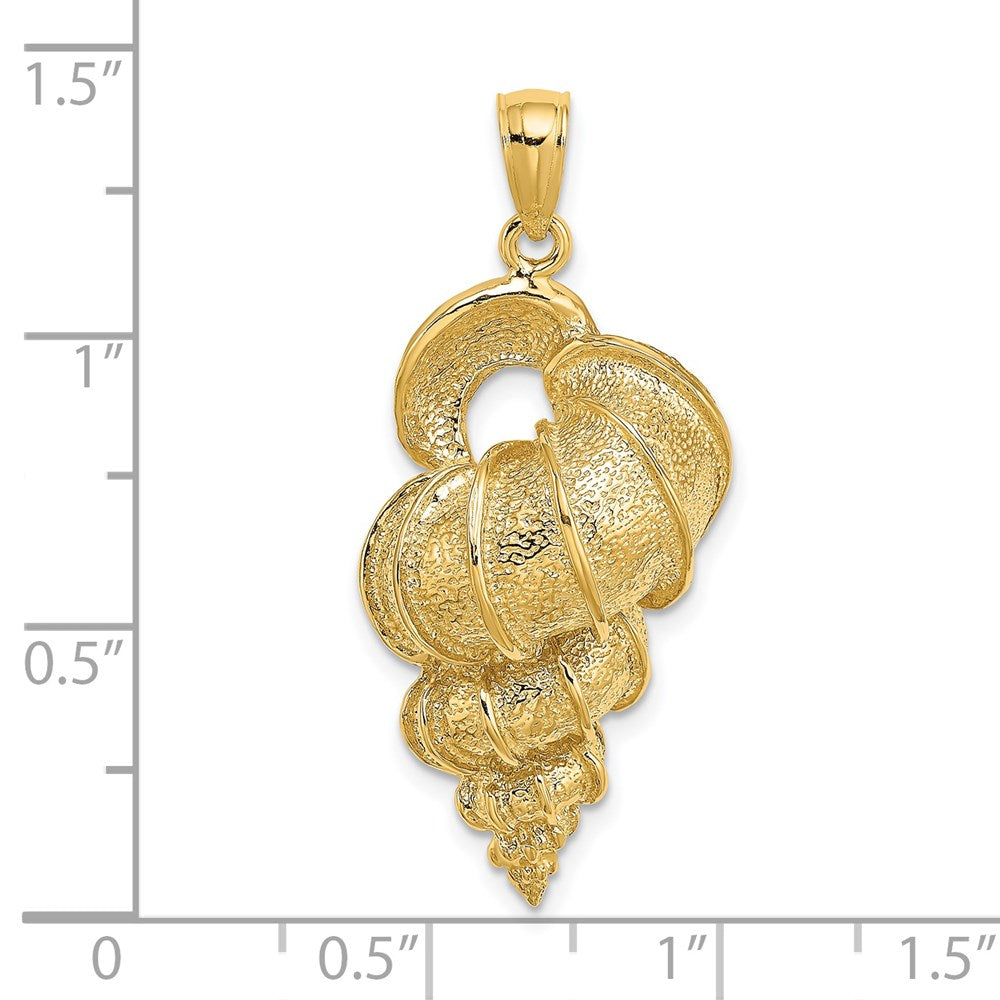 Million Charms 14K Yellow Gold Themed 2-D Precious Wentletrap Shell Charm