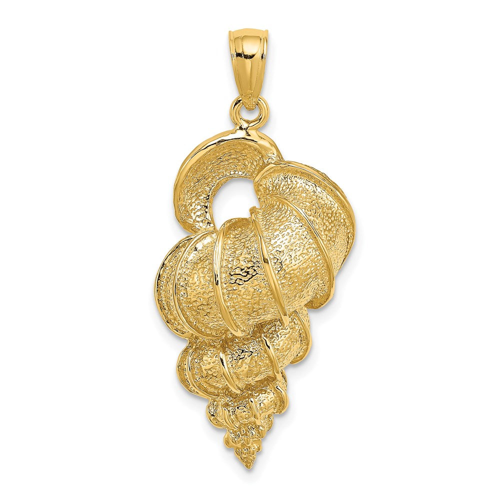 Million Charms 14K Yellow Gold Themed 2-D Precious Wentletrap Shell Charm