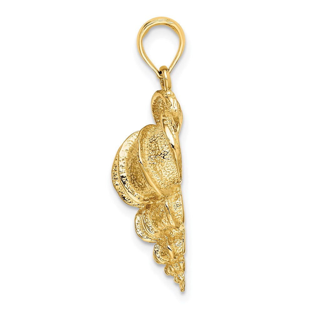Million Charms 14K Yellow Gold Themed 2-D Precious Wentletrap Shell Charm