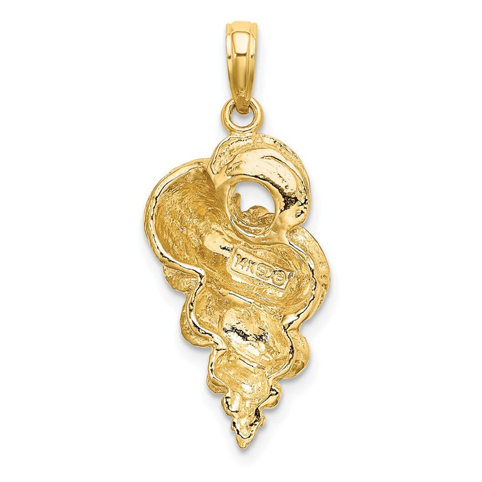 Million Charms 14K Yellow Gold Themed 2-D Precious Wentletrap Shell Charm