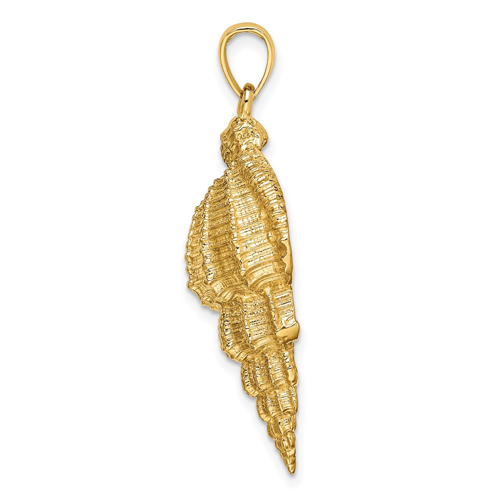 Million Charms 14K Yellow Gold Themed 2-D Common Wentletrap Shell Charm