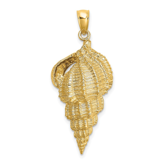 Million Charms 14K Yellow Gold Themed 2-D Common Wentletrap Shell Charm