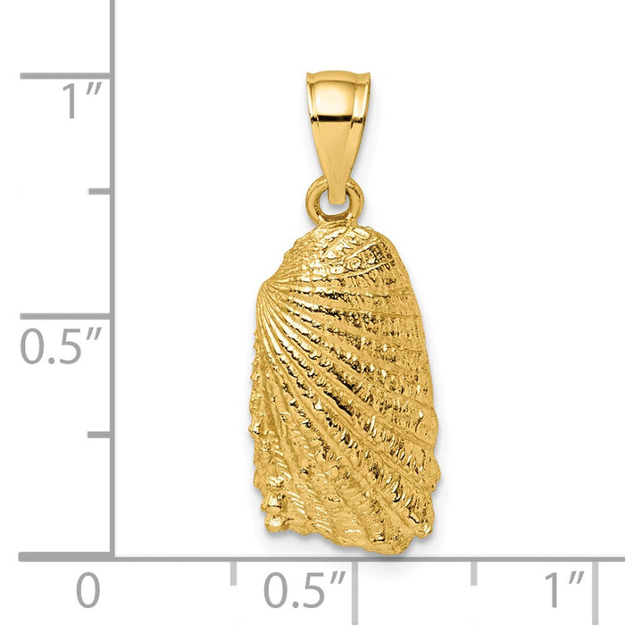 Million Charms 14K Yellow Gold Themed 2-D Shell Charm