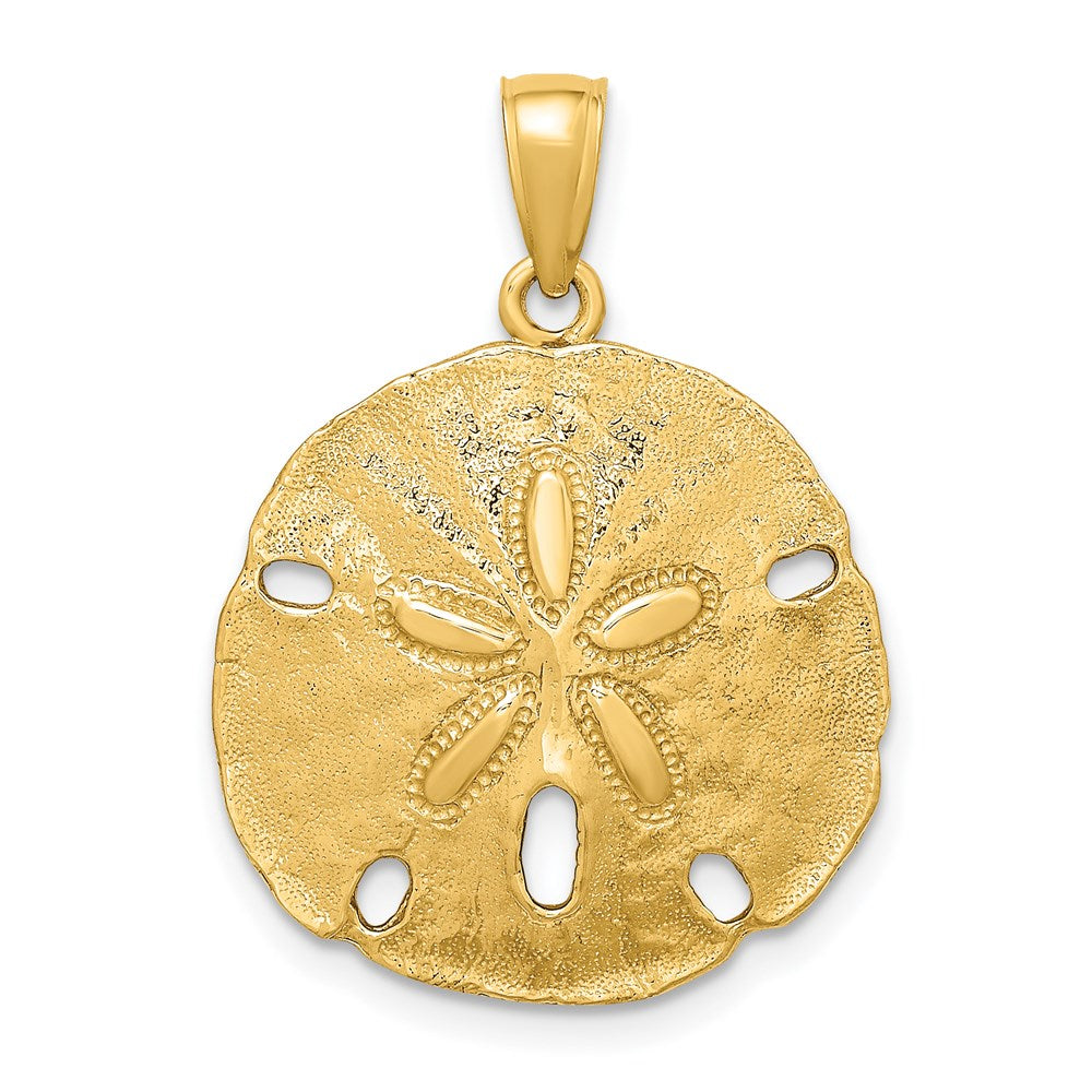 Million Charms 14K Yellow Gold Themed Polished Sand Dollar Charm