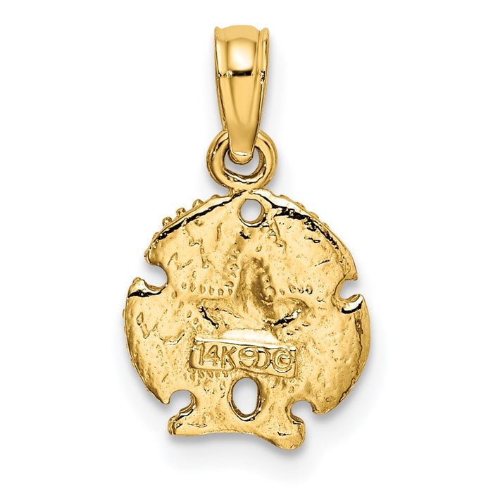 Million Charms 14K Yellow Gold Themed Sand Dollar With Star / 2-D (3 Of 3)